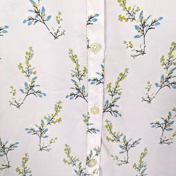 LOFT | Purple Botanical Long Sleeve Button Up Shirt Size Small - Picture 6 of 9